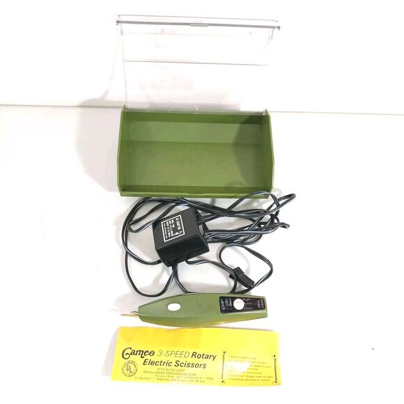 Vintage Cameo 3-Speed Electric Rotary Scissors with Guide Light Tested #A020 - Picture 1 of 9